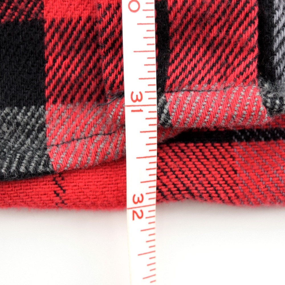 Private Property Men's XL Red Black Buffalo Plaid Flannel Shirt Vintage 80s USA - Picture 9 of 14